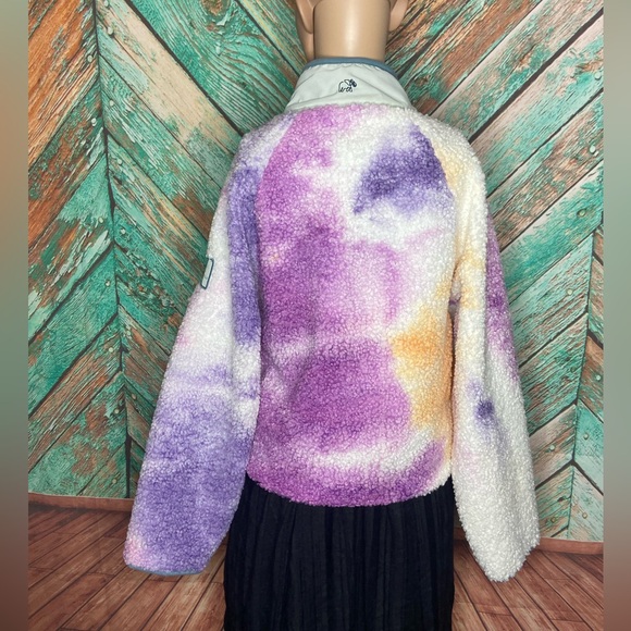 Ivory Ella Ice Dye Button Up Polyester Fleece Jacket - Picture 7 of 9